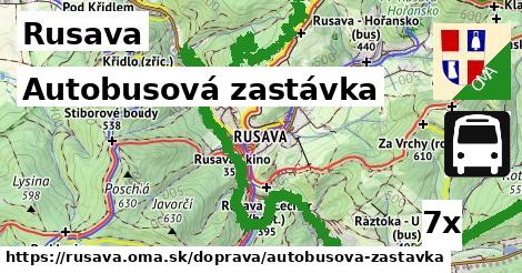 Autobusová zastávka, Rusava