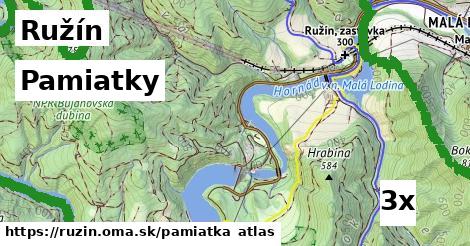 pamiatky v Ružín