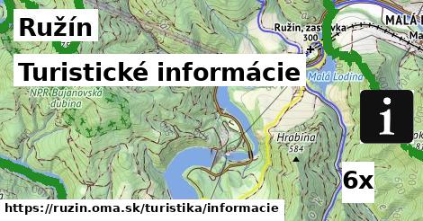 turistické informácie v Ružín