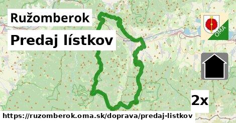 Predaj lístkov, Ružomberok