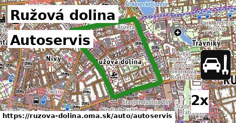 autoservis v Ružová dolina