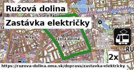 zastávka električky v Ružová dolina