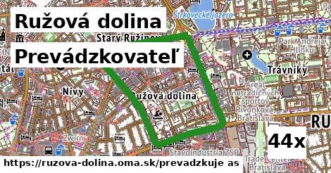 prevádzkovateľ v Ružová dolina