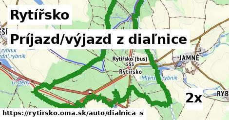 príjazd/výjazd z diaľnice v Rytířsko