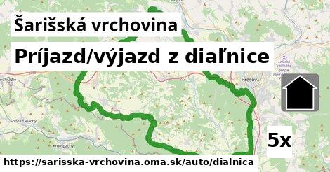 Príjazd/výjazd z diaľnice, Šarišská vrchovina
