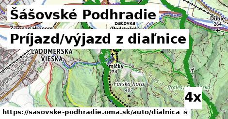 príjazd/výjazd z diaľnice v Šášovské Podhradie