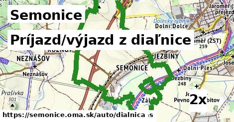 Príjazd/výjazd z diaľnice, Semonice