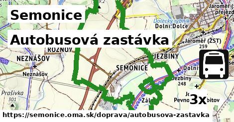 Autobusová zastávka, Semonice