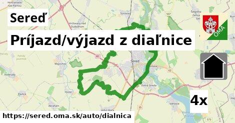 Príjazd/výjazd z diaľnice, Sereď