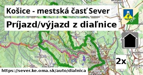 Príjazd/výjazd z diaľnice, Košice - mestská časť Sever