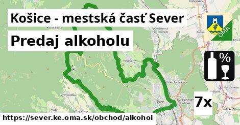 Predaj alkoholu, Košice - mestská časť Sever