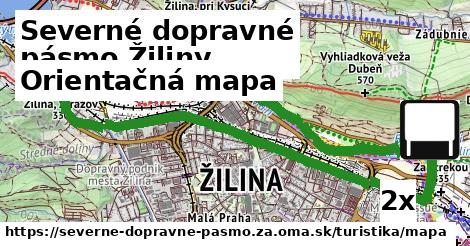 Orientačná mapa, Severné dopravné pásmo Žiliny