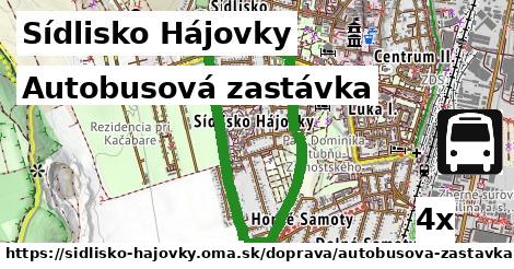 Autobusová zastávka, Sídlisko Hájovky