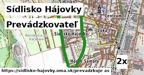 prevádzkovateľ v Sídlisko Hájovky