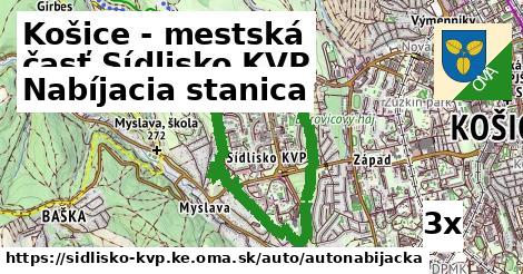 nabíjacia stanica v Košice - mestská časť Sídlisko KVP