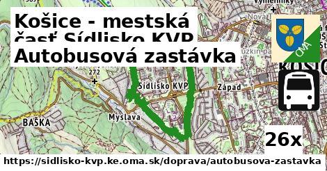 Autobusová zastávka, Košice - mestská časť Sídlisko KVP