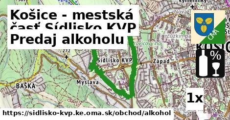 Predaj alkoholu, Košice - mestská časť Sídlisko KVP