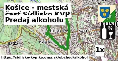 Predaj alkoholu, Košice - mestská časť Sídlisko KVP