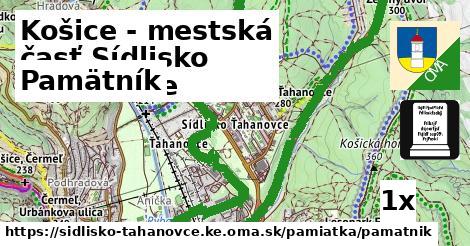 Pamätník, Košice - mestská časť Sídlisko Ťahanovce