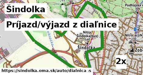 príjazd/výjazd z diaľnice v Šindolka