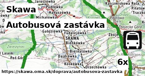 autobusová zastávka v Skawa