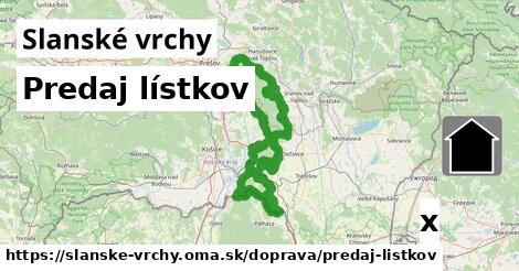 Predaj lístkov, Slanské vrchy