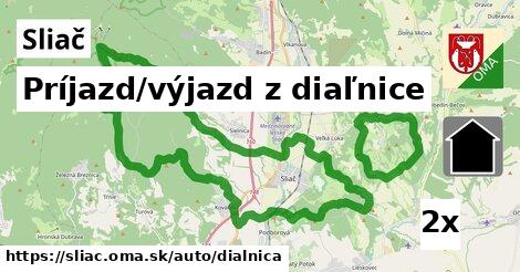 Príjazd/výjazd z diaľnice, Sliač