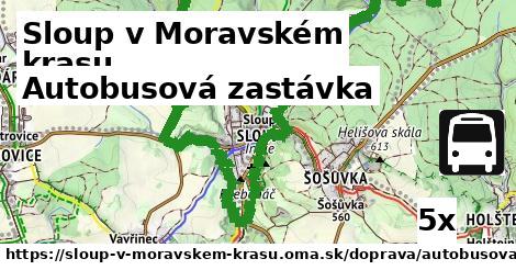 autobusová zastávka v Sloup v Moravském krasu