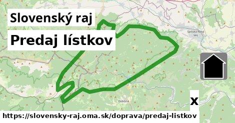 Predaj lístkov, Slovenský raj