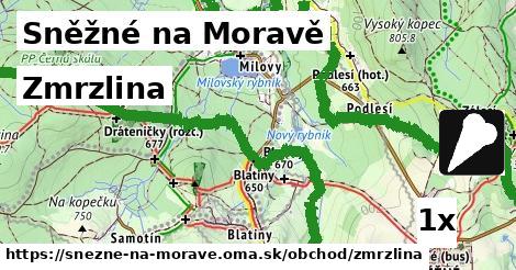 zmrzlina v Sněžné na Moravě