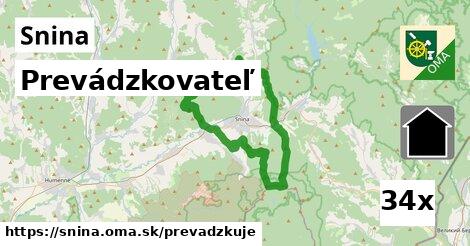 prevádzkovateľ v Snina