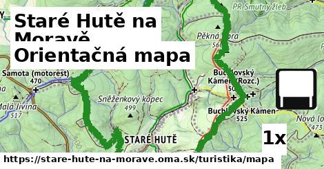 orientačná mapa v Staré Hutě na Moravě