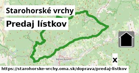 Predaj lístkov, Starohorské vrchy