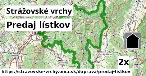 Predaj lístkov, Strážovské vrchy