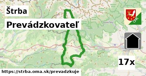 prevádzkovateľ v Štrba