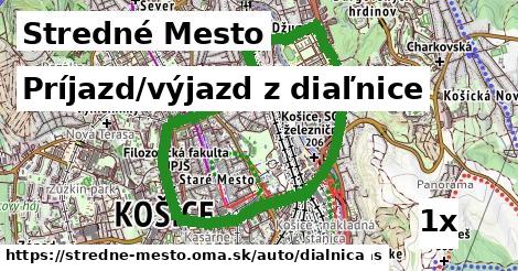 Príjazd/výjazd z diaľnice, Stredné Mesto