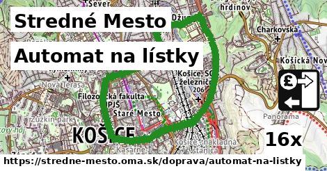 automat na lístky v Stredné Mesto