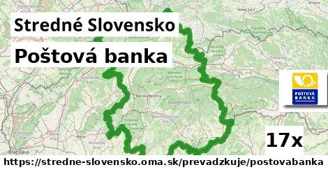 Poštová banka, Stredné Slovensko