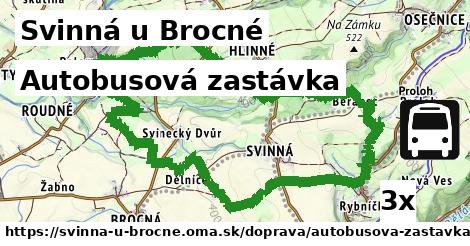 autobusová zastávka v Svinná u Brocné