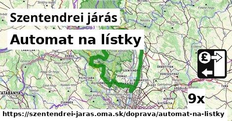 automat na lístky v Szentendrei járás