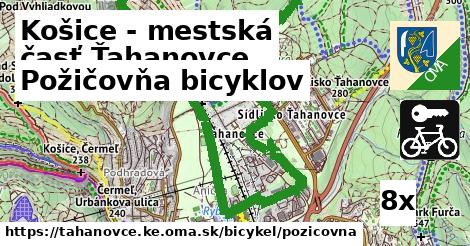 Požičovňa bicyklov, Košice - mestská časť Ťahanovce