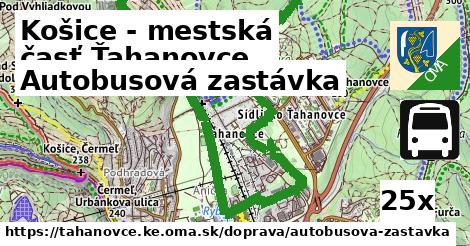 Autobusová zastávka, Košice - mestská časť Ťahanovce