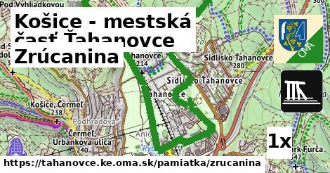 Zrúcanina, Košice - mestská časť Ťahanovce