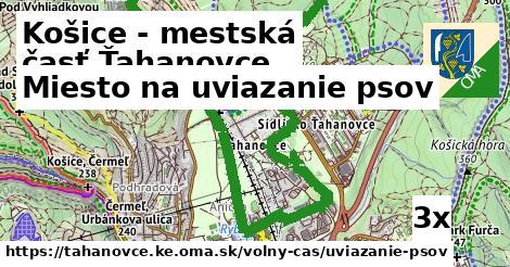 Miesto na uviazanie psov, Košice - mestská časť Ťahanovce