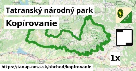 Kopírovanie, Tatranský národný park