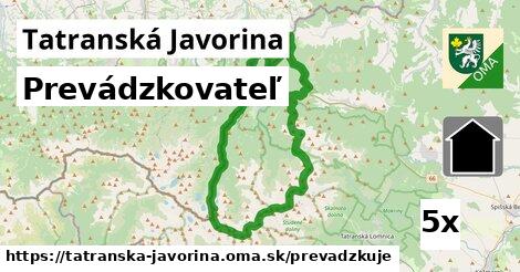 prevádzkovateľ v Tatranská Javorina