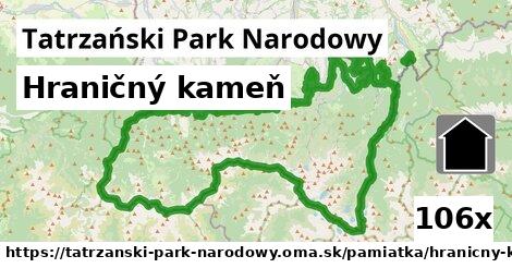Hraničný kameň, Tatrzański Park Narodowy