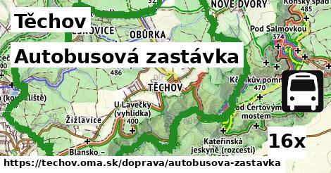 autobusová zastávka v Těchov