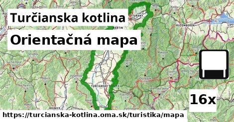 orientačná mapa v Turčianska kotlina