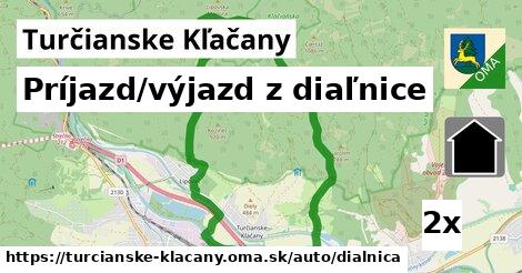 príjazd/výjazd z diaľnice v Turčianske Kľačany